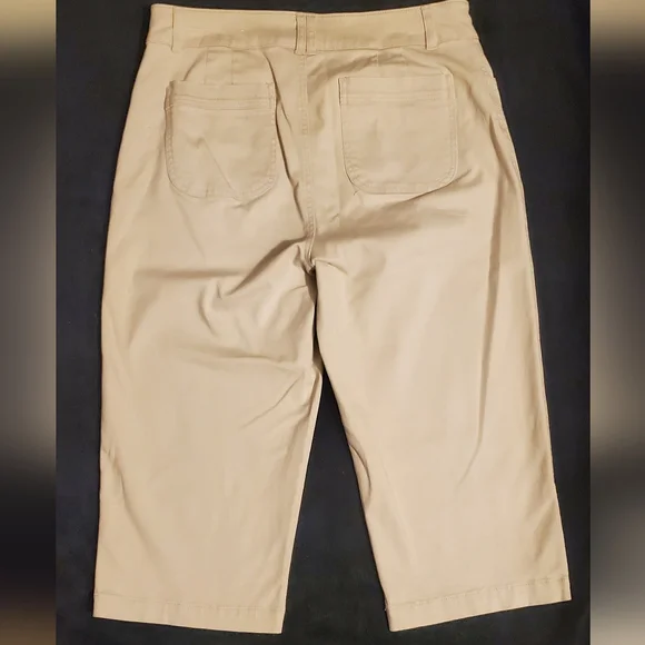 Christopher & Banks Color Tan Khaki Capri Pants Women's SIZE 10 Stretch - Picture 3 of 11
